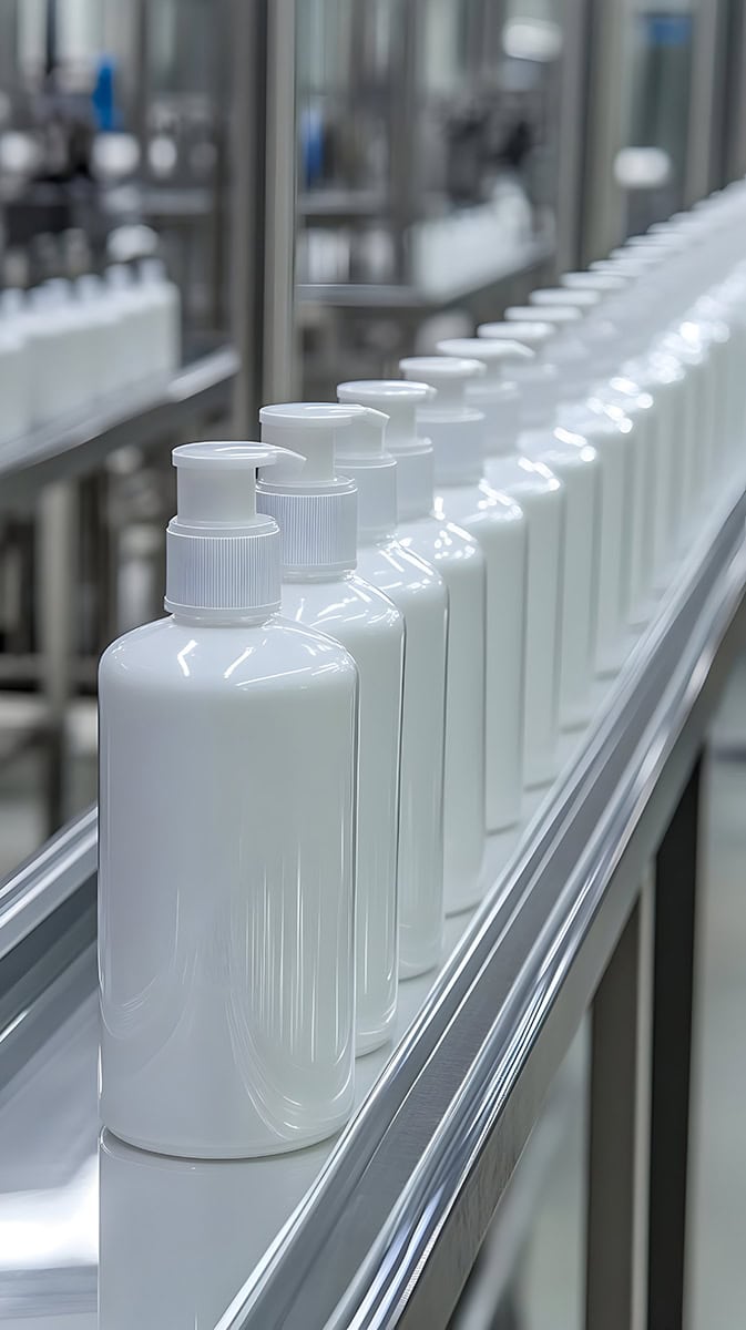 Servicio de línea de envasado y llenado industrial para productos en planta de producción